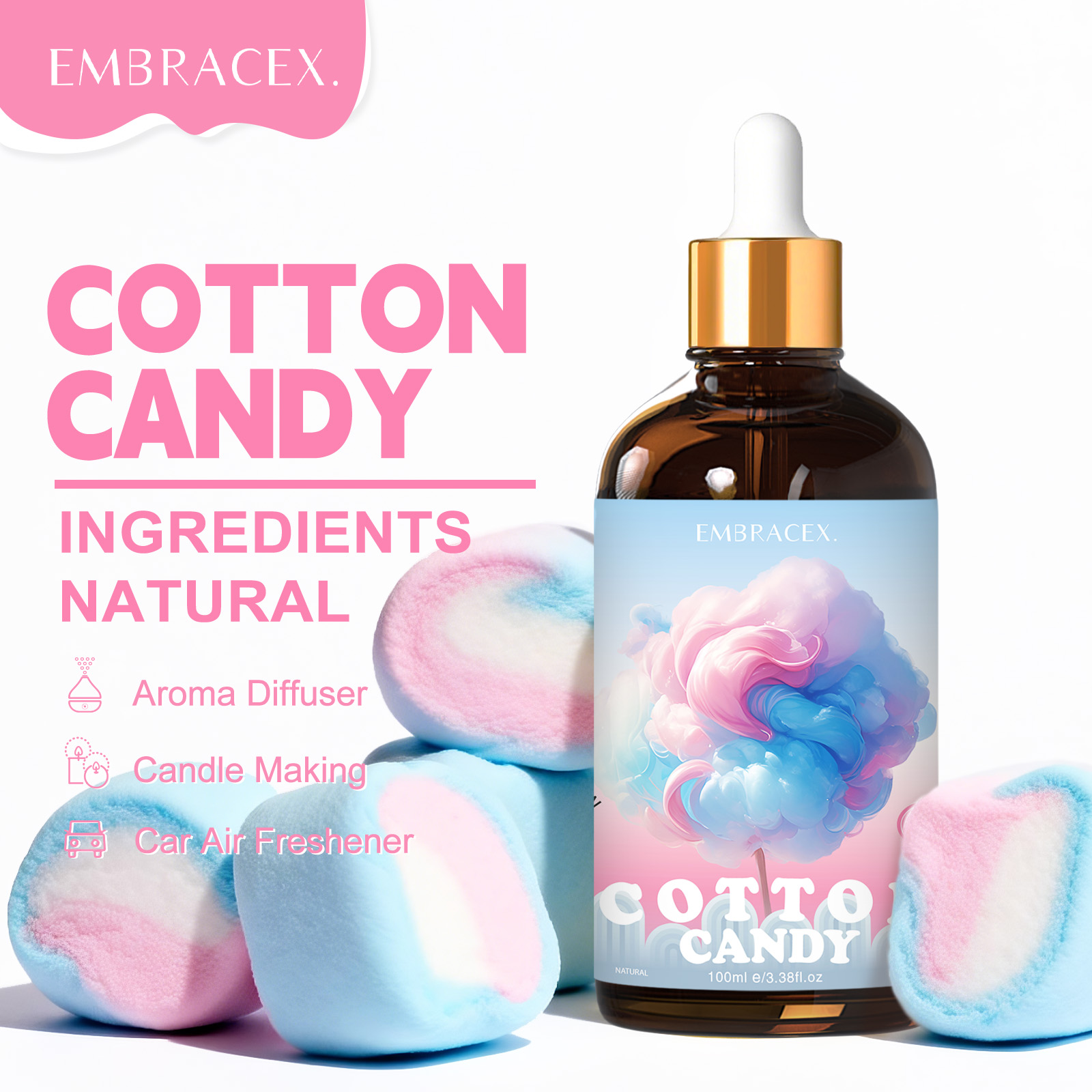 Candle Making Scents - 100ml 솜사탕 에센셜 오일 디퓨저 양초