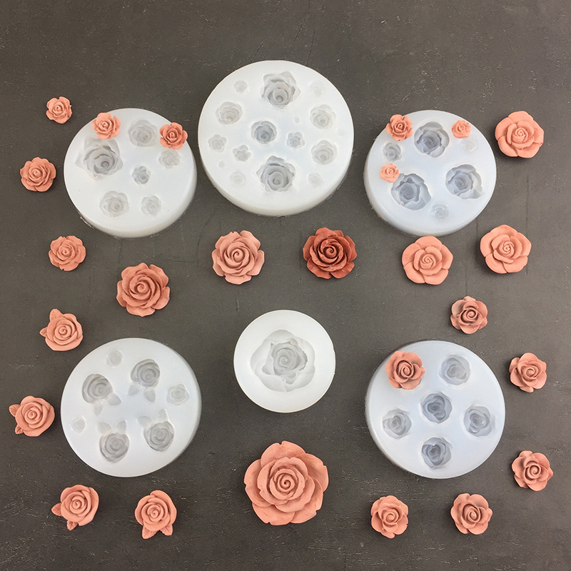 Candle Making Ideas - 장미 꽃 모양 잎 실리콘 몰드,