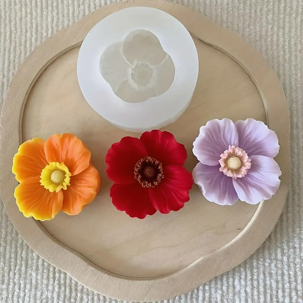 Candle Making Jars - 꽃 모양 실리콘 캔들 몰드는 비누,