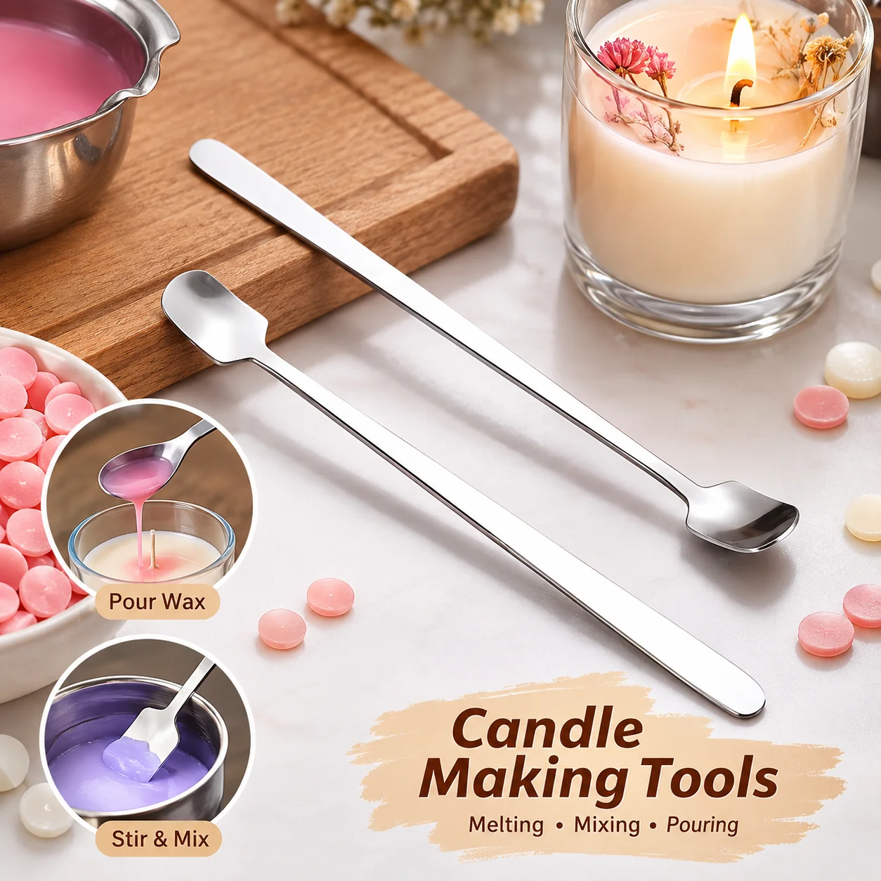 Candle Making Reno - 1/2PCS 스테인레스 스틸 캔들 만들기 스푼
