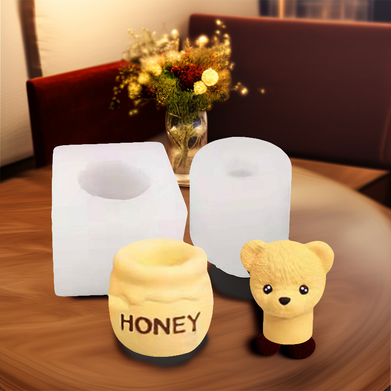 Candle Making Jars - 1개, 테디베어 아로마테라피 캔들, 바보곰 몰드,