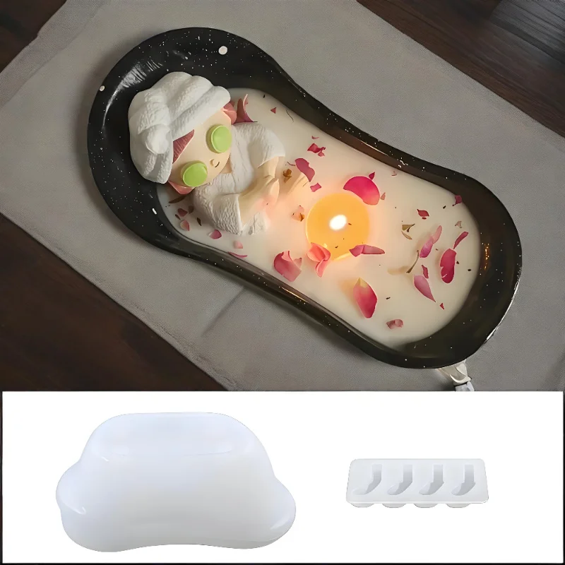 1개 욕조 실리콘 몰드, 욕조 장식 레진 몰드, 수납함 - Candle Making Jars 리뷰 및 가격