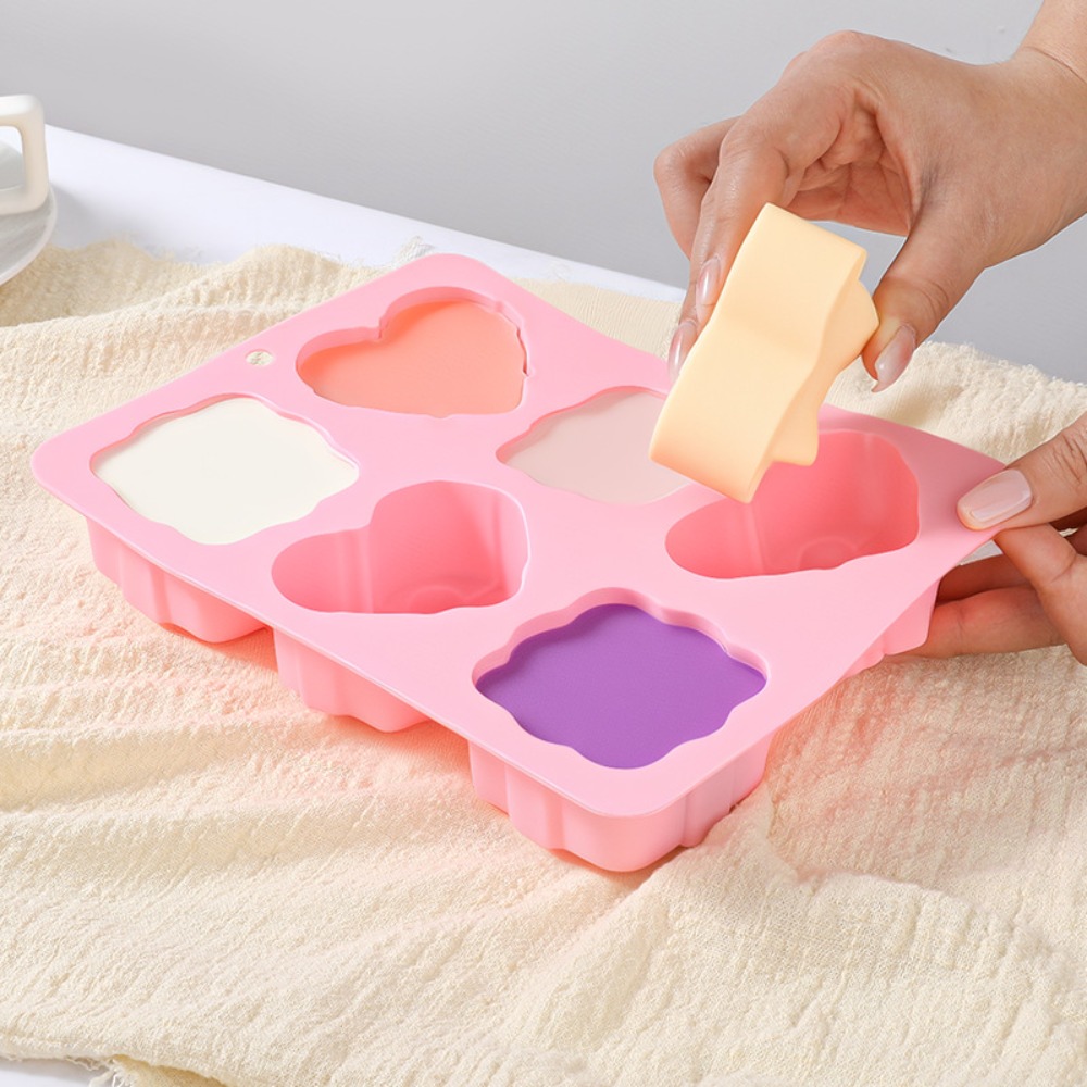 사각형 하트 모양 실리콘 몰드 6구 보우 디자인 수제  - Candle Making Reno 리뷰 및 가격