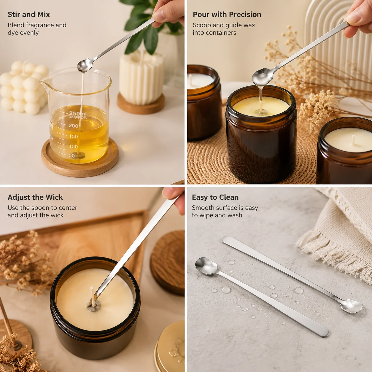 1/2PCS 스테인레스 스틸 캔들 만들기 스푼 세트 긴 - Candle Making Reno 리뷰 및 가격