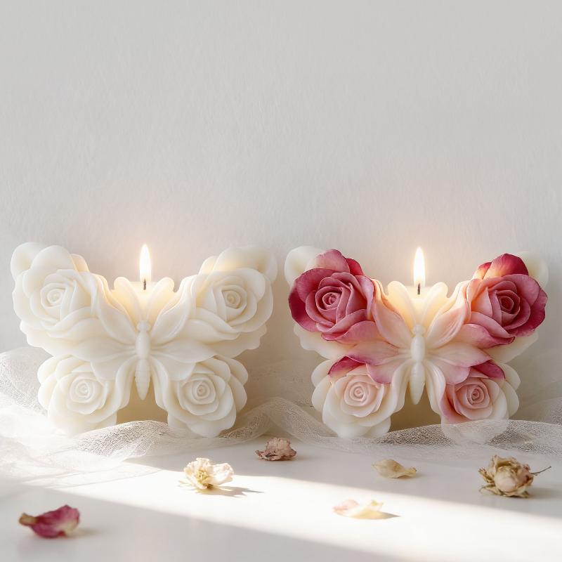 DIY 장미 나비 모양 실리콘 몰드 수제 아로마 캔들  - Candle Making Items 리뷰 및 가격