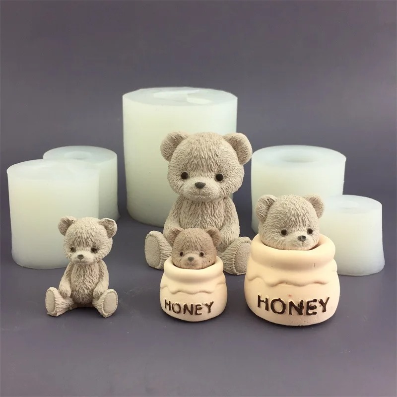 귀여운 곰돌이 꿀병 실리콘 캔들 몰드 큐브 몰드 아로마 - Candle Making Jars 리뷰 및 가격