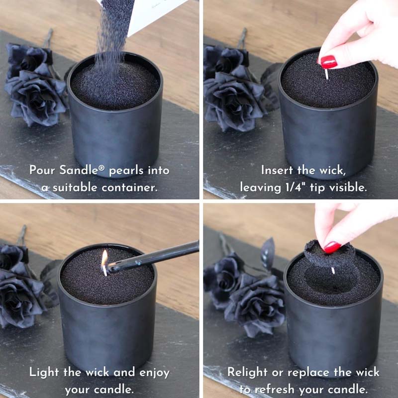심지가 있는 검정색 캔들 모래, 200g, 10개의 심 - Candle Making Reno 리뷰 및 가격