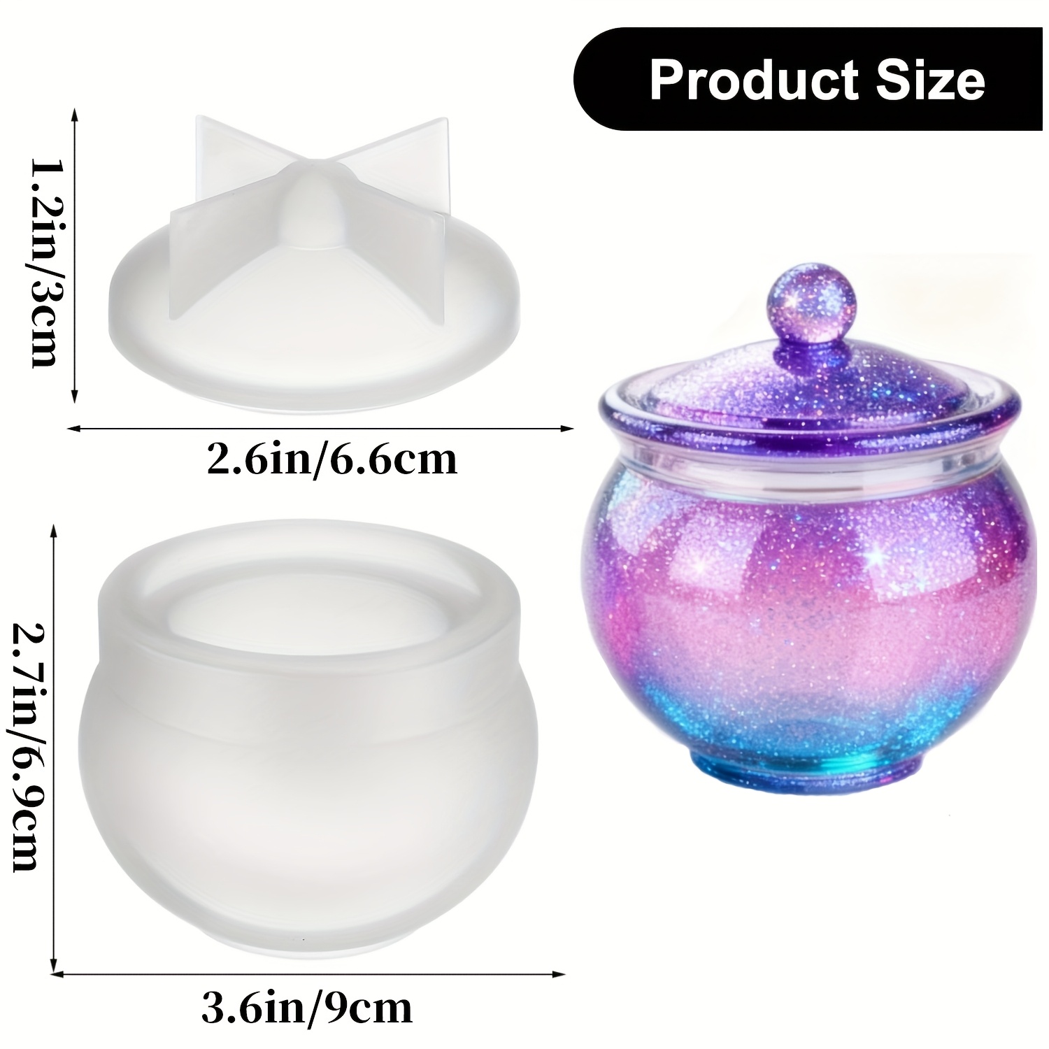 뚜껑이 있는 둥근 수지 캔 몰드 1세트, DIY 보석  - Candle Making Jars 리뷰 및 가격