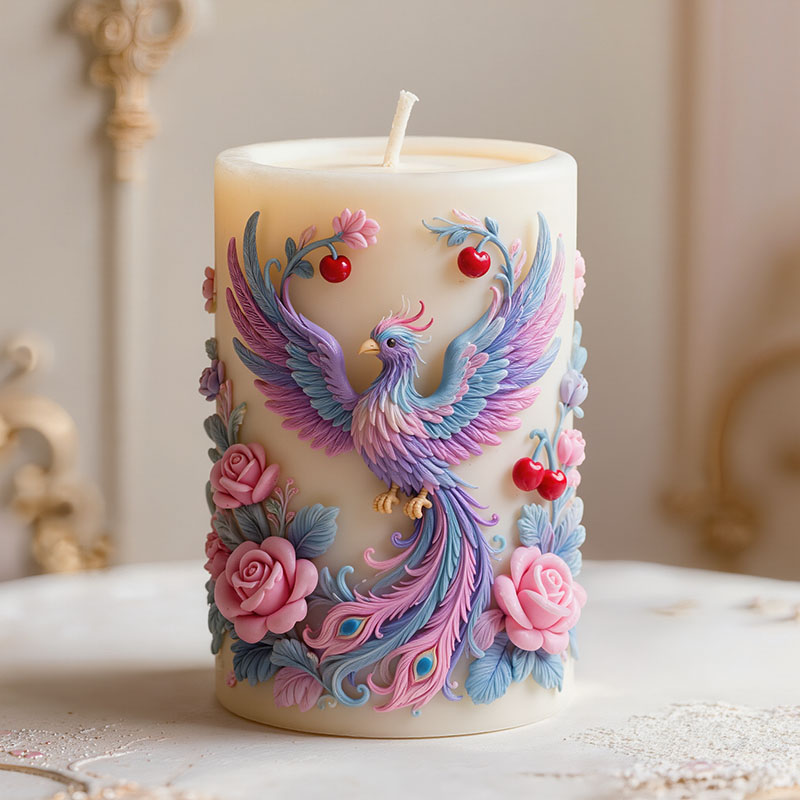 봉황이 날개를 펼치고 주변에 장미가 둘러싸인 향초를 만 - Candle Making Phoenix 리뷰 및 가격